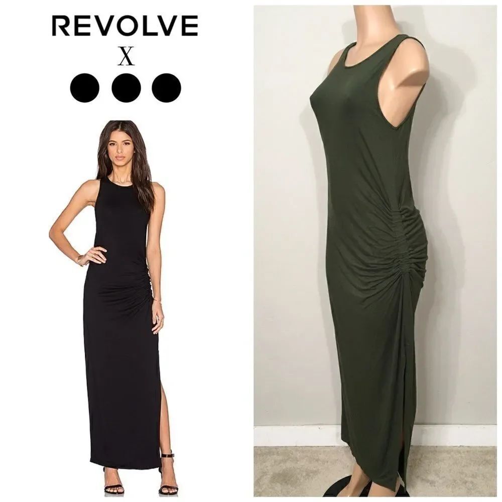 REVOLVE & Three Dots maxi ruched dress.